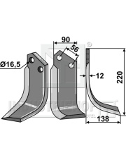 MAS-81R Nóż glebogryzarki, prawy MAS-81R.97