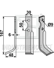 MEA-01L Nóż glebogryzarki, lewy MEA-01L.97