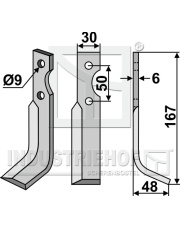 MEA-01R Nóż glebogryzarki, prawy MEA-01R.97