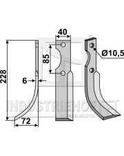 MGB-01L Nóż glebogryzarki, lewy MGB-01L.97