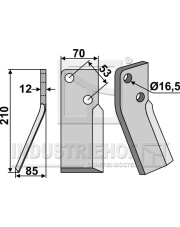 MSA-04L Nóż glebogryzarki, lewy INDUSTRIEHOF MSA-04L.97