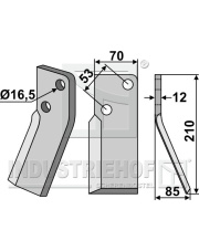 MSA-04R Nóż glebogryzarki, prawy INDUSTRIEHOF MSA-04R.97