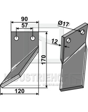 MSA-08L Nóż glebogryzarki, lewy MSA-08L.97