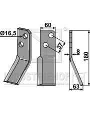 MSA-10R Nóż glebogryzarki, prawy MSA-10R.97