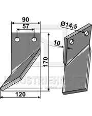 MSA-12L Nóż glebogryzarki, lewy MSA-12L.97