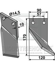 MSA-12R Nóż glebogryzarki, prawy MSA-12R.97