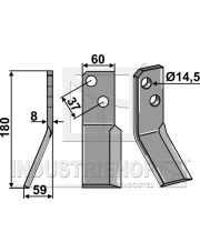 MSA-17L Nóż glebogryzarki, lewy MSA-17L.97