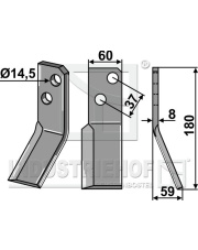 MSA-17R Nóż glebogryzarki, prawy MSA-17R.97
