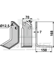 MUR-12R Nóż glebogryzarki, prawy MUR-12R.97