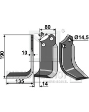 MUR-13L Nóż glebogryzarki, lewy MUR-13L.97