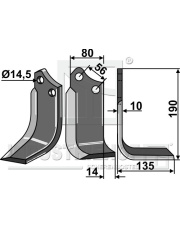 MUR-13R Nóż glebogryzarki, prawy MUR-13R.97