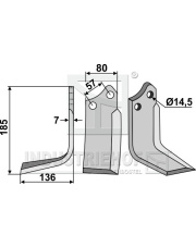 MUR-14L Nóż glebogryzarki, lewy MUR-14L.97