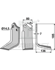 MUR-14R Nóż glebogryzarki, prawy MUR-14R.97