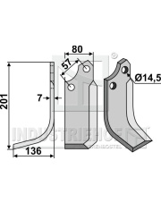 MUR-15L Nóż glebogryzarki, lewy MUR-15L.97