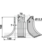 MUR-19L Nóż glebogryzarki, lewy MUR-19L.97
