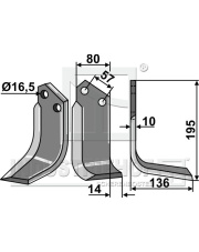 MUR-24R Nóż glebogryzarki, prawy MUR-24R.97