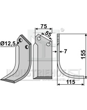 NAR-01R Nóż glebogryzarki, prawy NAR-01R.97