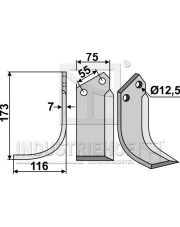 NAR-04L Nóż glebogryzarki, lewy NAR-04L.97