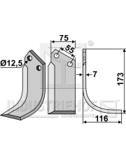 NAR-04R Nóż glebogryzarki, prawy NAR-04R.97