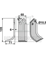NAR-05L Nóż glebogryzarki, lewy NAR-05L.97