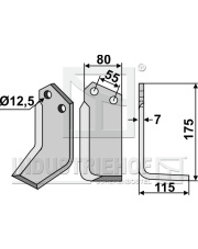 NAR-07R Nóż glebogryzarki, prawy NAR-07R.97