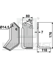 NAR-09R Nóż glebogryzarki, prawy NAR-09R.97