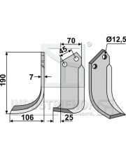 NAR-13L Nóż glebogryzarki, lewy NAR-13L.97