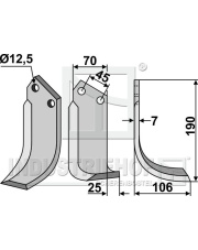 NAR-13R Nóż glebogryzarki, prawy NAR-13R.97