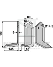 NAR-15L Nóż glebogryzarki, lewy NAR-15L.97