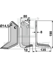 NAR-15R Nóż glebogryzarki, prawy NAR-15R.97
