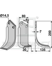 NAR-16R Nóż glebogryzarki, prawy NAR-16R.97