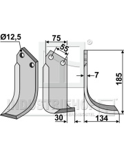 NAR-17R Nóż glebogryzarki, prawy NAR-17R.97