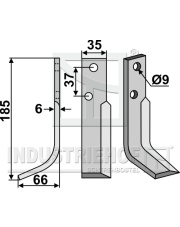 NIB-03L Nóż glebogryzarki, lewy NIB-03L.97