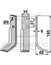 NIB-03R Nóż glebogryzarki, prawy NIB-03R.97