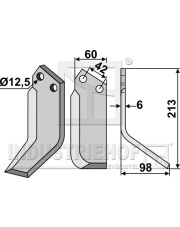 NIB-06R Nóż glebogryzarki, prawy NIB-06R.97