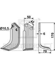 NIB-07R Nóż glebogryzarki, prawy NIB-07R.97