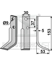 NIB-08R Nóż glebogryzarki, prawy NIB-08R.97
