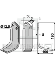NIB-11R Nóż glebogryzarki, prawy NIB-11R.97