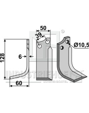 OMP-03L Nóż glebogryzarki, lewy OMP-03L.97