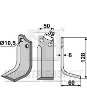 OMP-03R Nóż glebogryzarki, prawy OMP-03R.97