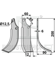 ORT-01R Nóż glebogryzarki, prawy ORT-01R.97
