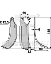 ORT-02R Nóż glebogryzarki, prawy ORT-02R.97