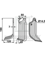 ORT-04L Nóż glebogryzarki, lewy ORT-04L.97