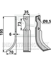 PAB-01L Nóż glebogryzarki, lewy PAB-01L.97
