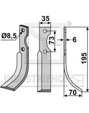 PAB-01R Nóż glebogryzarki, prawy PAB-01R.97
