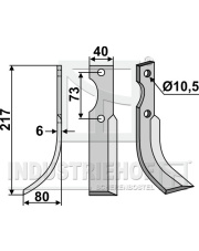 PAB-02L Nóż glebogryzarki, lewy PAB-02L.97
