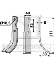 PAB-02R Nóż glebogryzarki, prawy PAB-02R.97