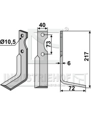 PAB-03R Nóż glebogryzarki, prawy PAB-03R.97