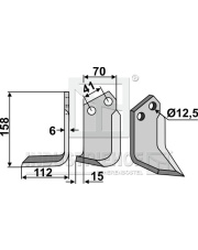 PAL-01L Nóż glebogryzarki, lewy PAL-01L.97