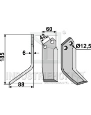 PAS-04L Nóż glebogryzarki, lewy PAS-04L.97